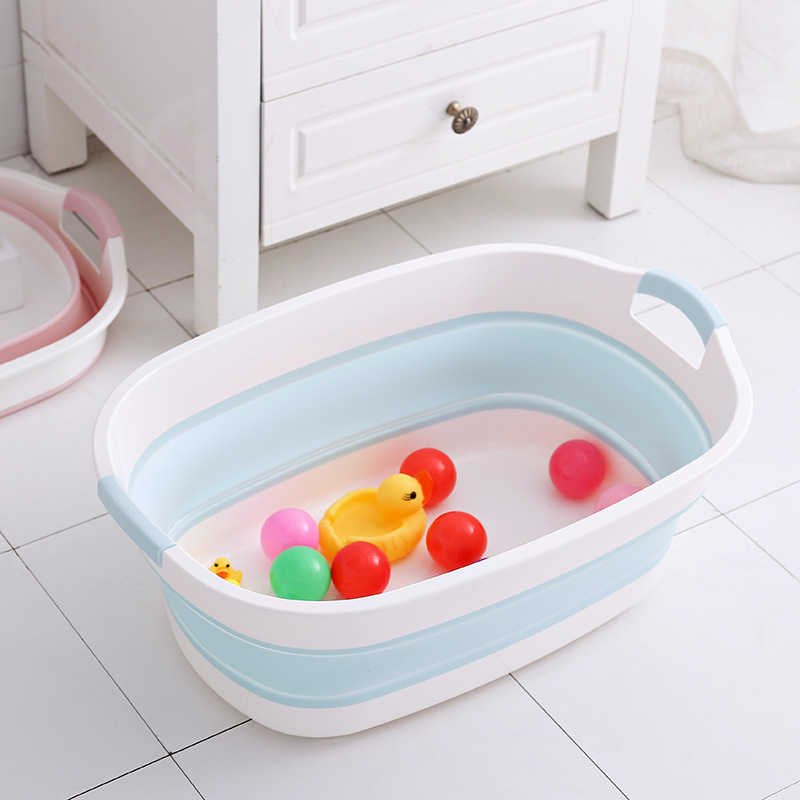 Bathtub Foldable Large Telescopic Basin Laundry Basin Kitchen Washing Basin Storage Basket