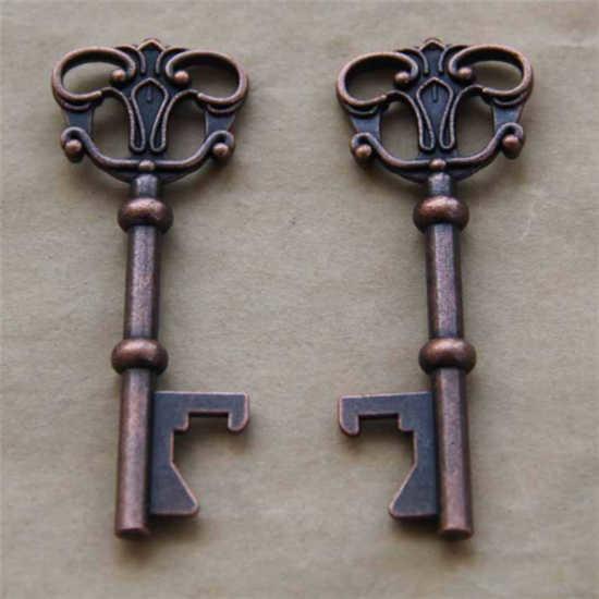 Die casting antique key shape beer bottle opener, innovative wedding favor, cheap promotion gift, bronze / copper coatin