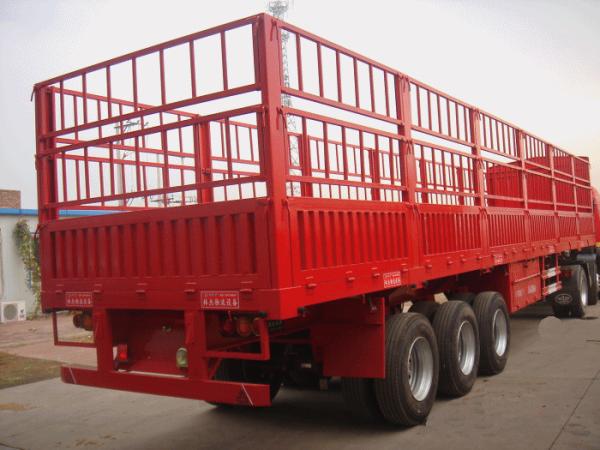 40 Tons Side Wall Livestock Semi Trailers Three Axle High Strenth Steel Material