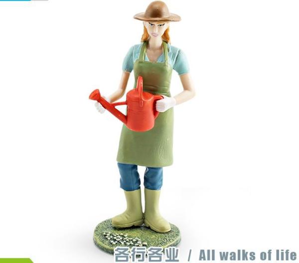 People at Work Model Toy Female Gardener Figure Pretend Professionals Figurines Career Figures  Toys for Boys Girls Kids