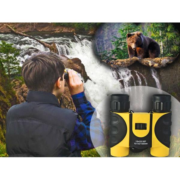 10X25 Waterproof Roof Prism Binoculars BAK4 For Hiking Sighting Aluminum Body