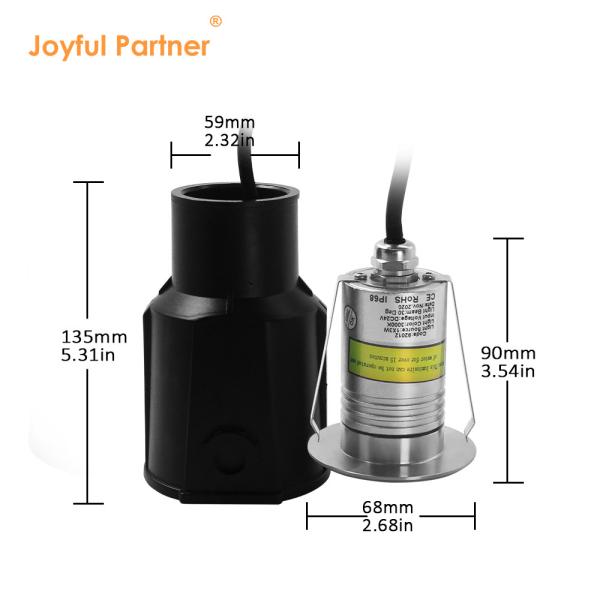 Mini LED piscina subaquática luz de spa lâmpada de aço inoxidável 12V / 24V DC
