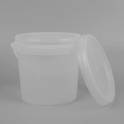 12*11*12cm Empty Transparent Plastic Bucket IML Design For Food Industry
