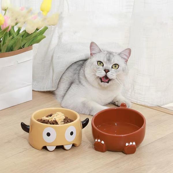Creative Durable Pet Ceramic Bowls , Ceramic Dog Feeders Eco Friendly ODM
