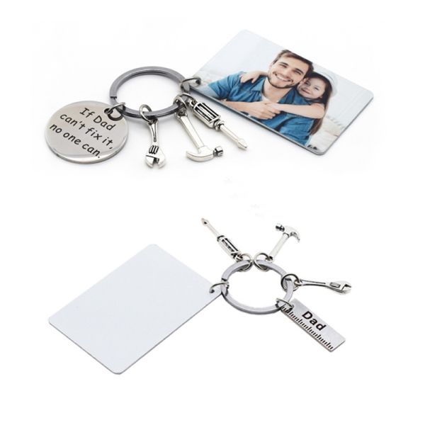 Diy Custom Father'S Day Keychain Sublimation Daddy Photo Keyring