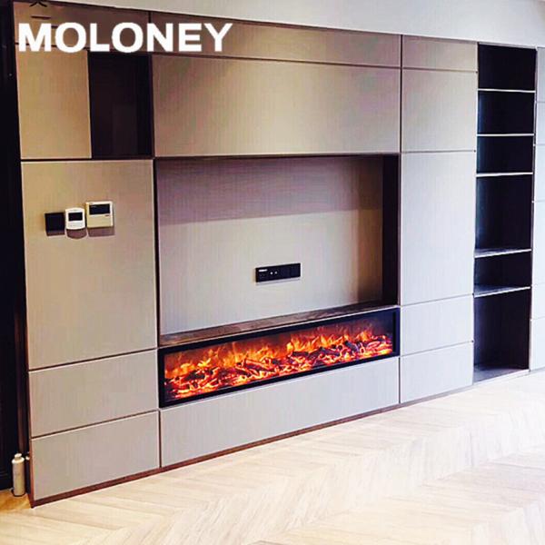 70inch Modern Indoor Built in Electric Fireplace LED Simulate Wood Burning Flame