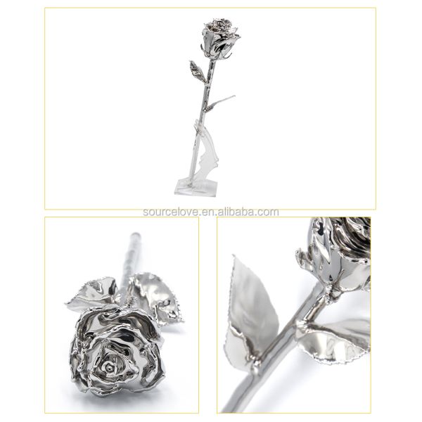 Platinum Dipped Rose With High Quality Gift Box Forever Gold Rose for Mother's Day Gift and Christmas Gift