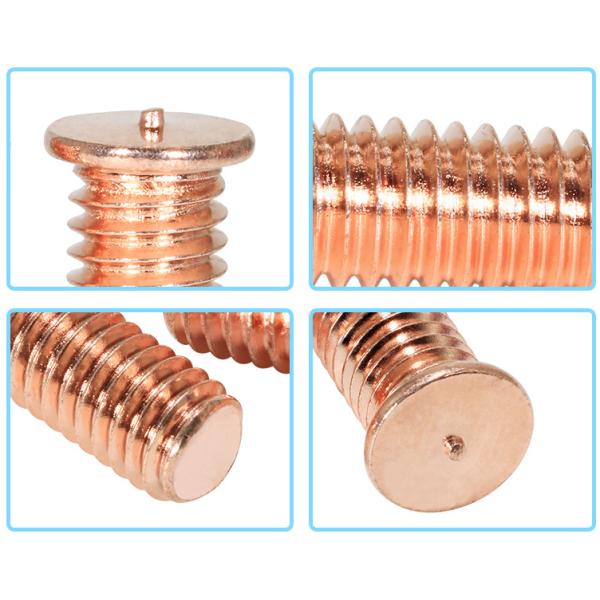 Brass Stainless Steel Copper Plated CD Flanged Fully Threaded Capacity Discharge Spot Welding Studs Screw for Industrial