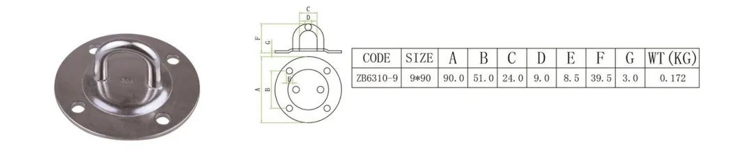 Shackle Welded Trailer Parts Tractor Ring Hook