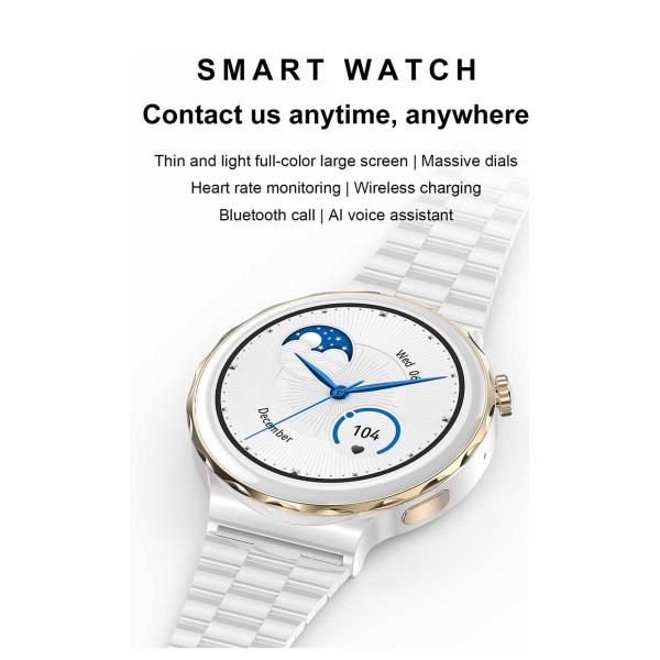 HK43 Lady Fashion NFC BT Call Smart Watch Bracelet Health Tracker Heart Rate Music Women
