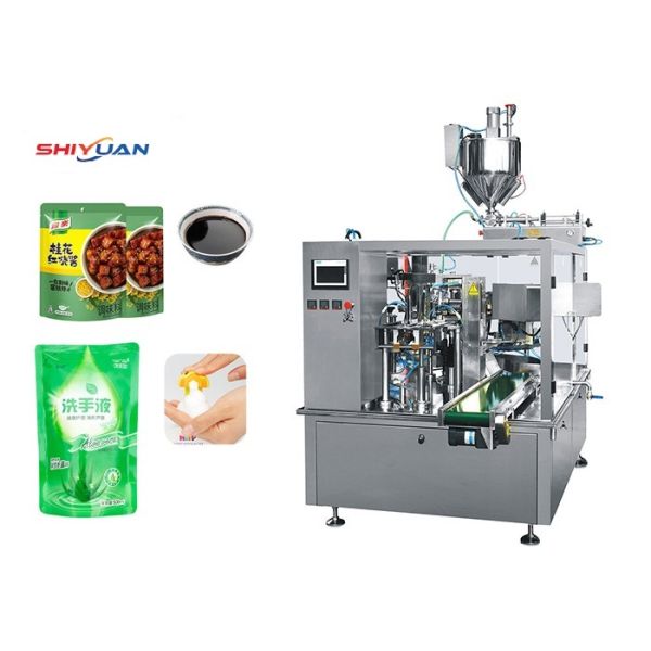 laundry liquid Zipper Bag Packaging Machine 2.5KW Premade Bag Packing Machine