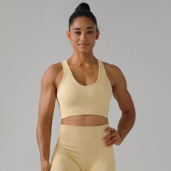 Ribbed Zipper Women Gym Set 6 Piece Seamless Activewear Plain Dyed