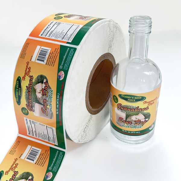 Chinese Factory Custom Vinyl Printed Waterproof Logo Stickers Custom Label Juice Water Bottle Label