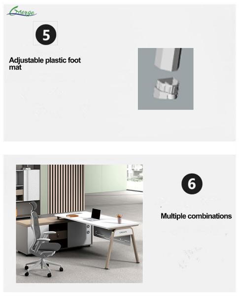 4 Compartments Space Office Workstation of Open Adjustable Shelves Designed for Open Spaces