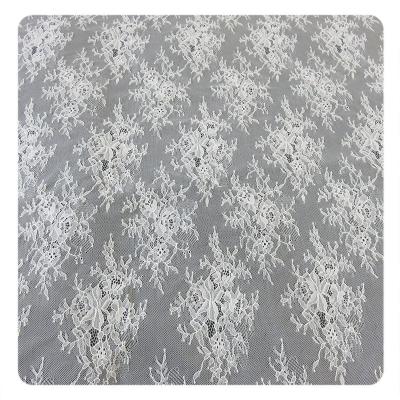 150CM Wedding Dress Floral Lace Fabric Chantilly OEM Textile Floral Fabric