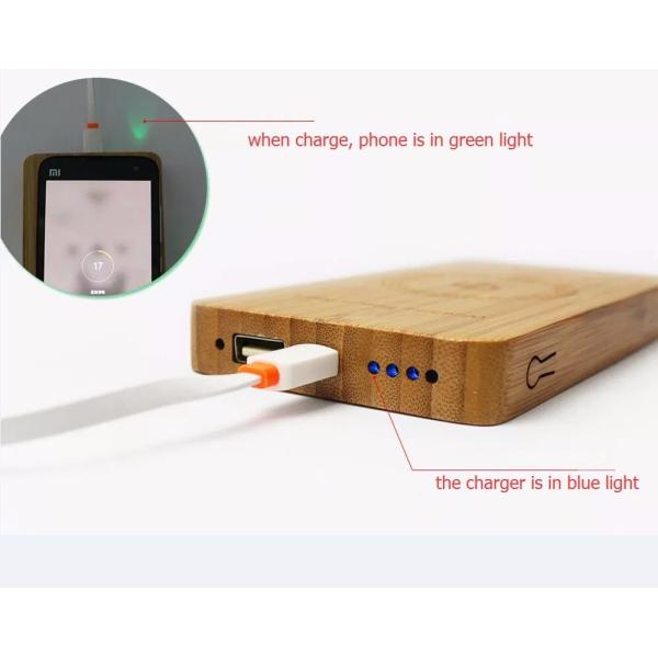 5 - 8mm Transmission Distance Wooden Qi Wireless Charger Ultra - Thin iOS Phone Usage