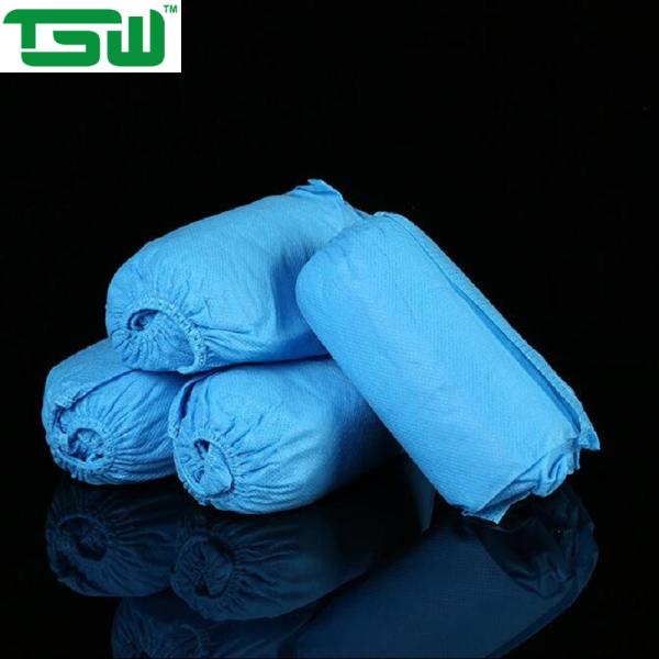Durable Dustproof Breathable 45gsm Disposable Blue Shoe Covers