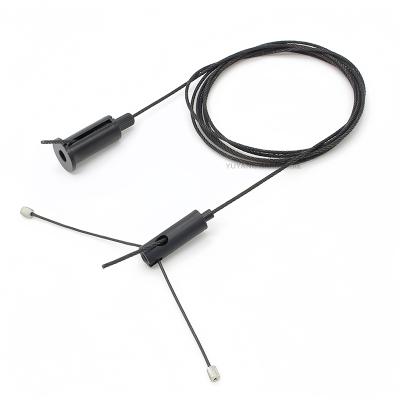 Custom Black Wire Rope Suspension Kit Adjustable Ceiling Hanging Cable Kit for Lamp Panel