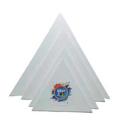 Tissu triangulaire en blanc étiré 280G Tissu d'artiste étiré en coton pour peindre