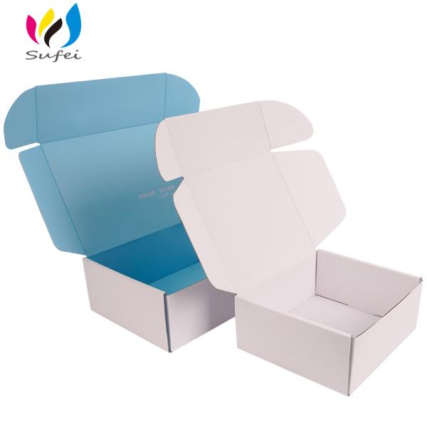 Carton fort haut de gamme Plier boîte d'avion Vêtements en papier ondulé Emballage chaussures Chapeaux Avion Mailer Boîtes d'expédition