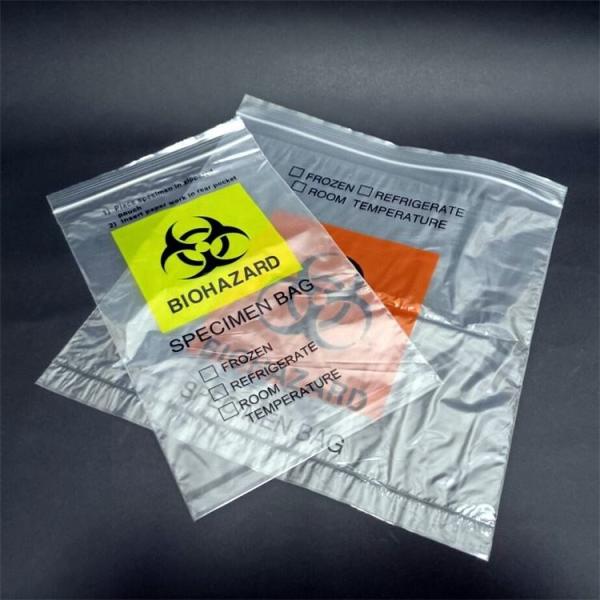 Medical Grade 3/4walls Customized Plastic Medical Pathology Specimen Collection Transport Zip Biohazard Bag