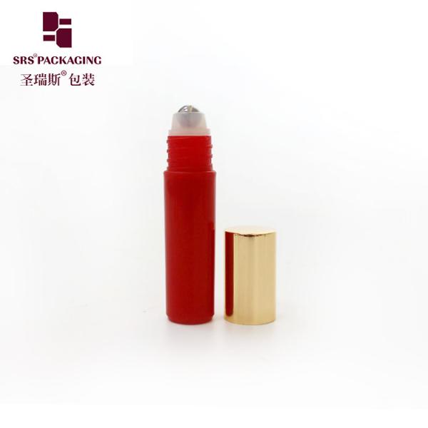 RPA-5ML Bulk Price Red Empty Roller Bottle for Eye Care Under Eye Roller Ball with Gold Screw Cap Factory Sale
