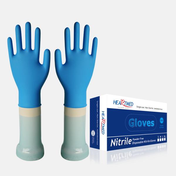 Nitrile Examination Gloves    examination latex gloves Medical Nitrile Sky blue thicken Disposable Gloves