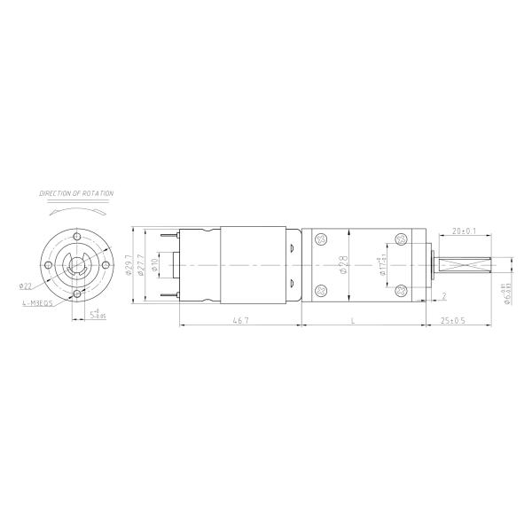 Steel Gear 12V PMDC DC Planetary Gear Motor 100rpm 5400rpm