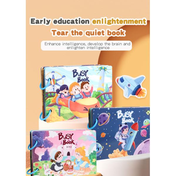 Montessori Baby Enlightenment Educational Busy Book Sticker Book Toy Cross-border Children's Quiet Small Sticky Book