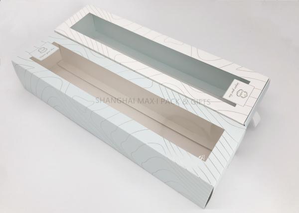 5×13×4 / 5x5x5 Branded Gift Boxes , Paper Drawer Style Gift Box With PVC Window Blanket Packaging