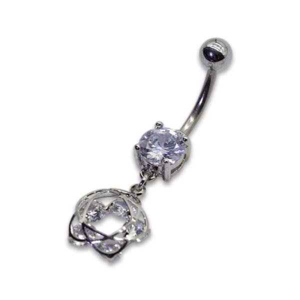 Flower Dangle Belly Button Piercings Jewelry 14G 1.6mm Stainless Steel Belly Bars