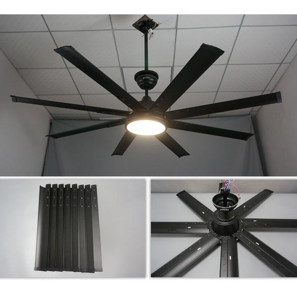 1stshine 64/84/100 Inch DC Motor 6 Blades Ceiling Fan Light Branco/Negro/OEM com 10-