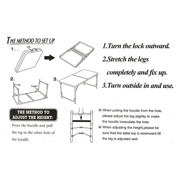 Height Adjustable Polywood Garden Table Aluminum Patio Dining Table