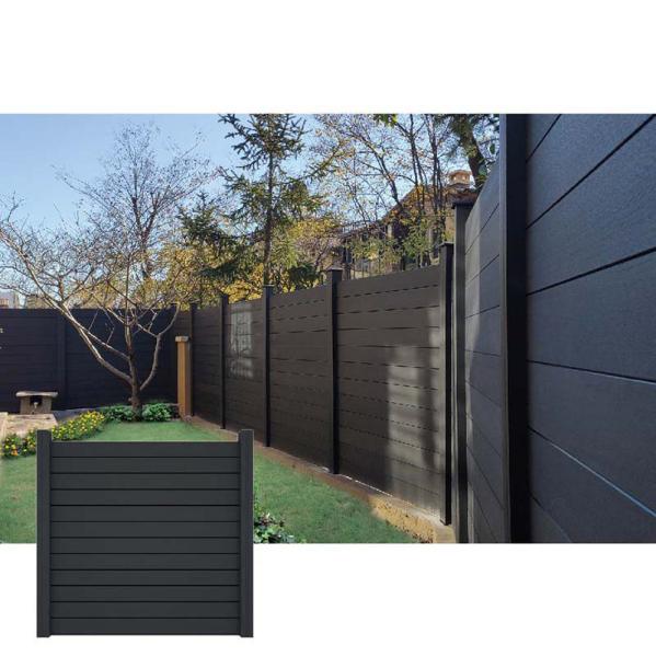 Backyard 3D Wood Grain Composite Fence Boards Innocuous Anti UV