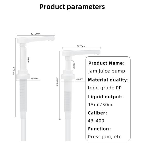 Насос для распределения соуса Насос для распределения кетчупа Насос для распределения кетчупа Пищевой класс лаборатории TUV 43-400 гладкое закрытие 10cc 15cc 20cc 30cc