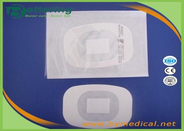B0607 Medical permeamble sterile transparent breathable waterproof PU film IV wound dressing with absorbent pad
