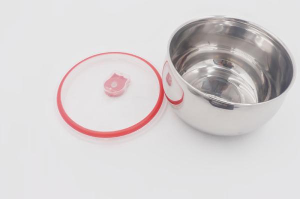 14cm 16cm 18cm 20cm  4pcs Easy taking kids lunch box with plastic lid stainless steel mixing bowl