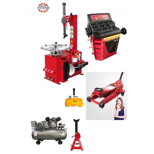 Convenient Garage Tyre Shop Package Air Compressor Tire Changer Wheel Balancer Combo