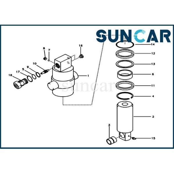 Цапфа VOE14506606 запирая набор уплотнения ремонта приспосабливает части цилиндра EW130 EW140E SUNCARVO.L.VO герметизируя