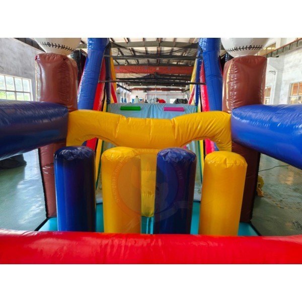 Inflatable Obstacle Course With Climbing Slides Tunnels And Racing Lanes for Outdoor Team Building Events And Challenge Projects