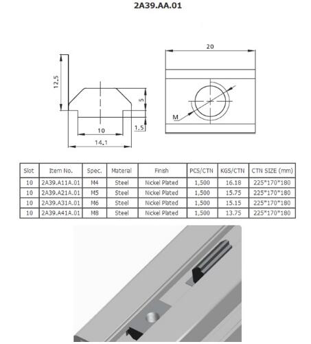 Metal Plate U Type Clip Nuts Medium Carbon Steel Material With Spring Leaf
