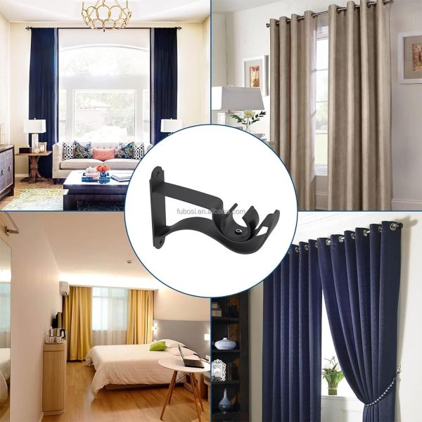 Curtain Rod Bracket,Curtain Rod Hanger,Easy Curtain Rod,Curtain Brackets for Curtain Rod for 1 to 1.2 Inch Curtain Rods
