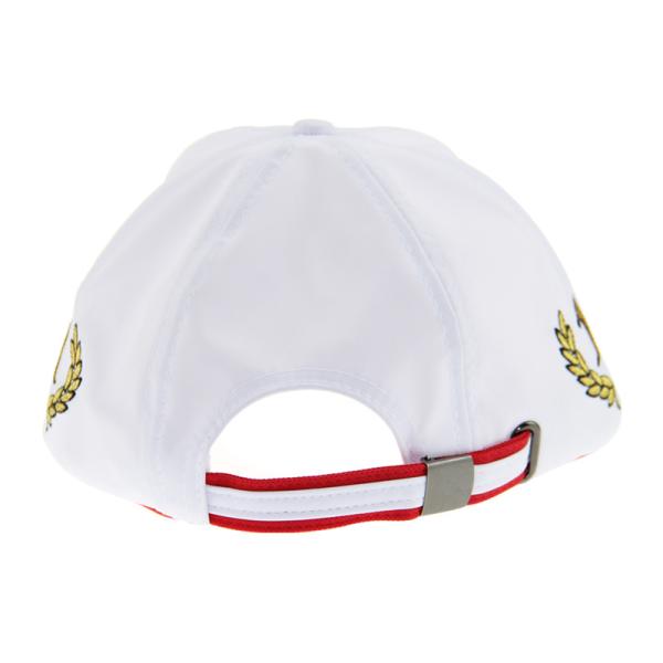 Customizable White F1 Racing Cap Gold Metallic Embroidered 6 Panels
