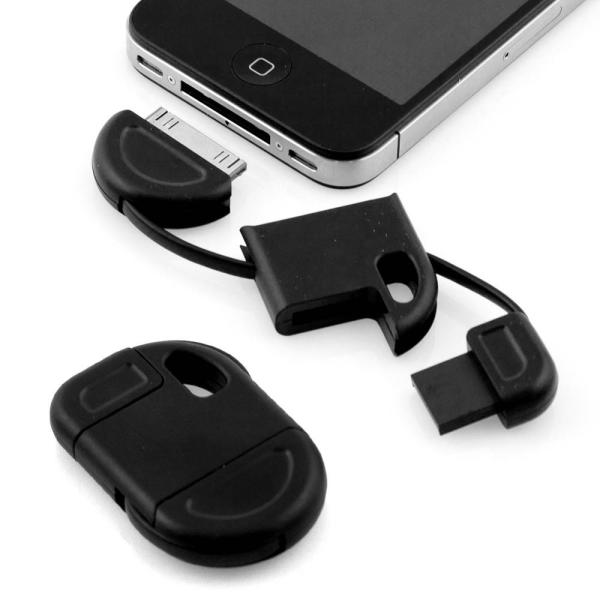 Brand New Fun & Discreet Keyring USB Sync and Charge data cable for iPhone iPod iPad black
