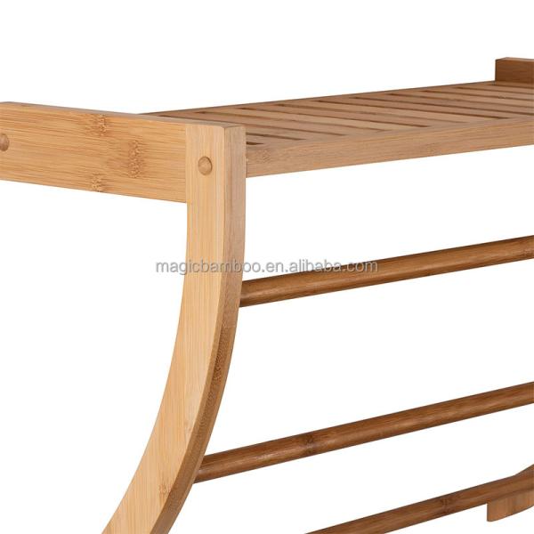 Бамбуковая раковина для полотен и трехуровневая полка для ванной или организации входа