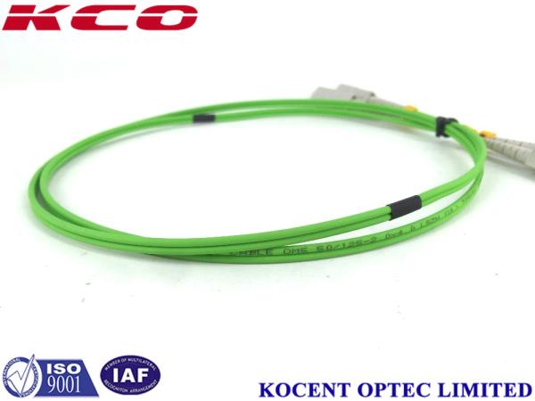Simplex Sc To Lc Fiber Patch Cable Single Mode / Multimode OM5  Green Color