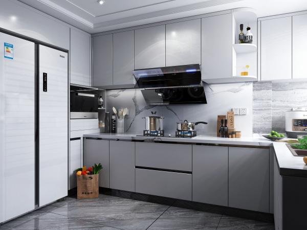 Cuisine en forme de L de style pastoral Armoire de maison en bois Appartements de stockage en bois
