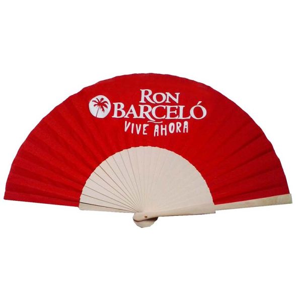 23cm Personalized Wood Fan Nylon Cotton Hand Painted Fan for Customized Decoration