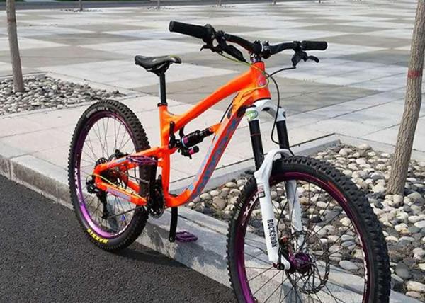 Full Suspension Enduro Aluminum Bike Frame Multi Color With Compatible Wheel