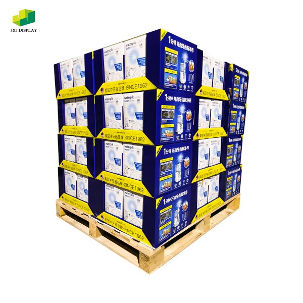 Corrugated Paperboard Retail Floor Display Stand Foldable Waterproof For Advertising